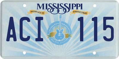 MS license plate ACI115