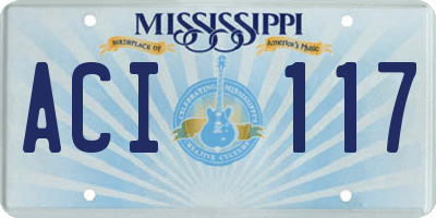 MS license plate ACI117