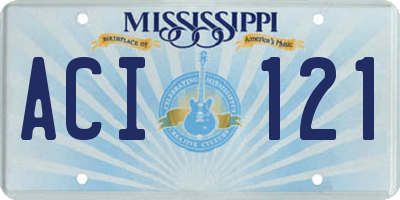 MS license plate ACI121