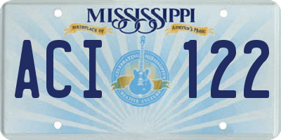 MS license plate ACI122