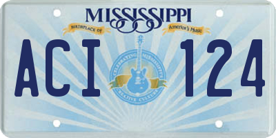 MS license plate ACI124