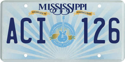 MS license plate ACI126