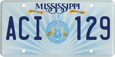 MS license plate ACI129