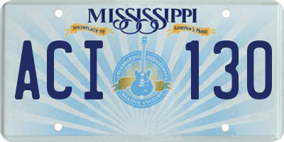 MS license plate ACI130