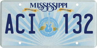 MS license plate ACI132