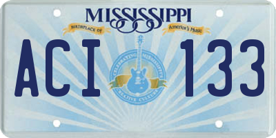 MS license plate ACI133