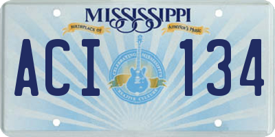 MS license plate ACI134