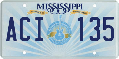 MS license plate ACI135