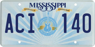 MS license plate ACI140