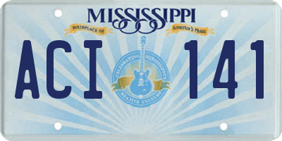 MS license plate ACI141