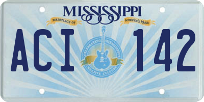 MS license plate ACI142