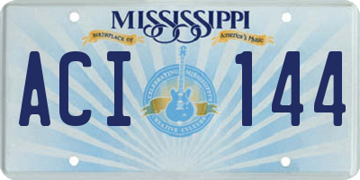 MS license plate ACI144