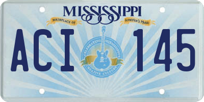 MS license plate ACI145