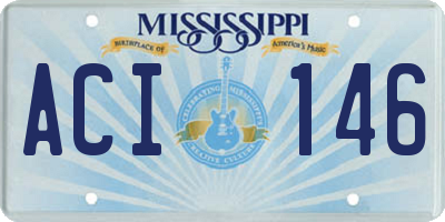MS license plate ACI146