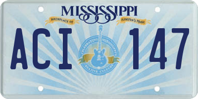 MS license plate ACI147