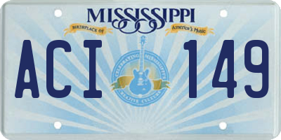 MS license plate ACI149