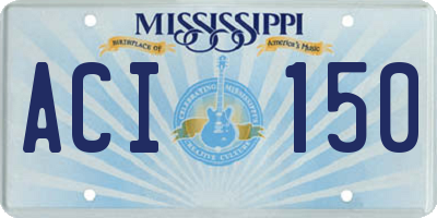 MS license plate ACI150