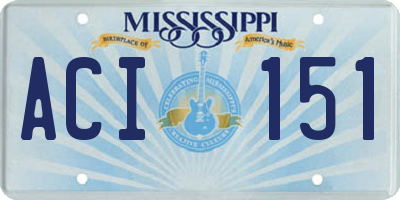 MS license plate ACI151