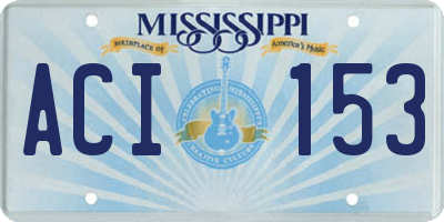 MS license plate ACI153