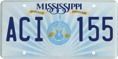 MS license plate ACI155