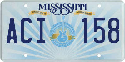 MS license plate ACI158