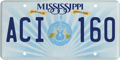 MS license plate ACI160