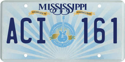 MS license plate ACI161