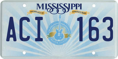 MS license plate ACI163