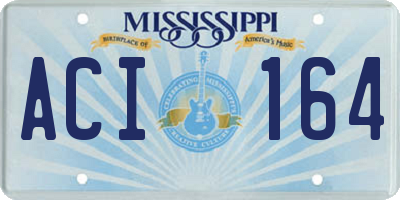 MS license plate ACI164