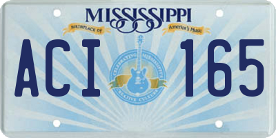 MS license plate ACI165