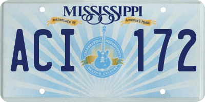 MS license plate ACI172