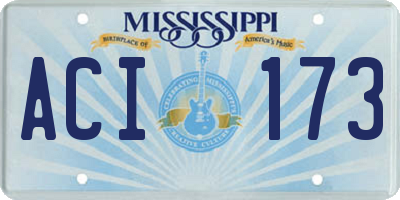 MS license plate ACI173
