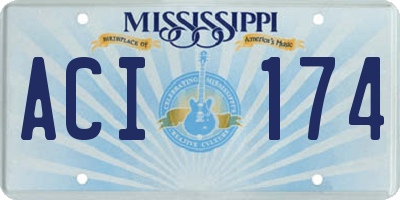 MS license plate ACI174