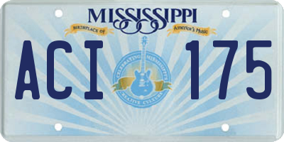 MS license plate ACI175