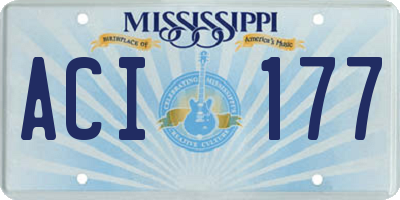 MS license plate ACI177