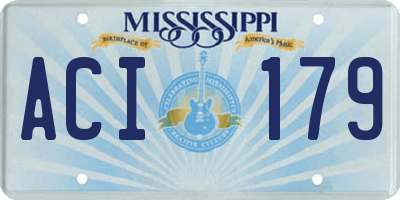 MS license plate ACI179