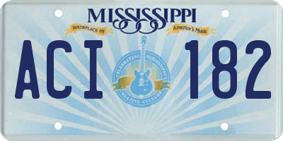 MS license plate ACI182