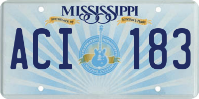 MS license plate ACI183