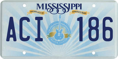 MS license plate ACI186