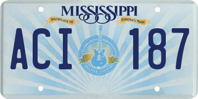 MS license plate ACI187
