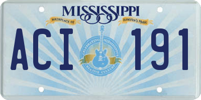 MS license plate ACI191