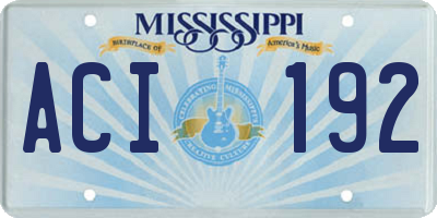 MS license plate ACI192