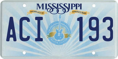 MS license plate ACI193