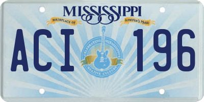 MS license plate ACI196