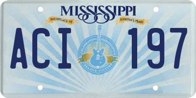 MS license plate ACI197