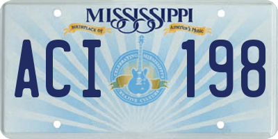 MS license plate ACI198