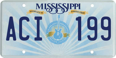 MS license plate ACI199