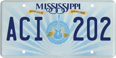 MS license plate ACI202