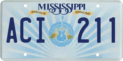 MS license plate ACI211