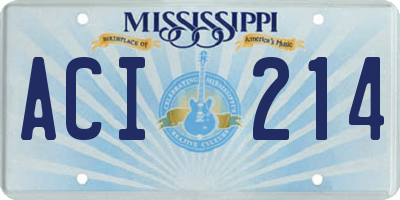 MS license plate ACI214